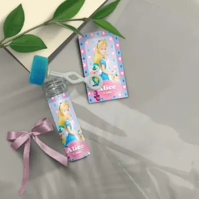 Bolha de Sabão - Alice no Pais das Maravilhas Personalizado - artesanato de Mi Papelaria Criativa