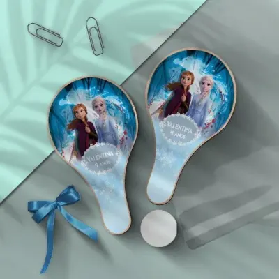 Raquete Ping Pong - Ana e Elsa Personalizada - artesanato de Mi Papelaria Criativa