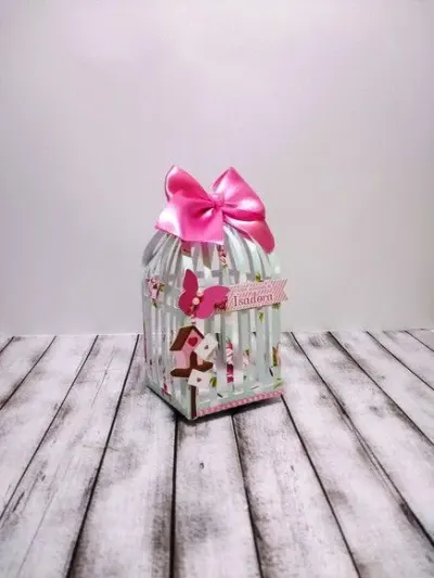 Caixa Gaiola Jardim Encantado - artesanato de Fina Essência Papelaria Personalizada