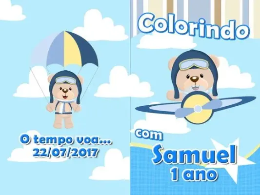 revista colorir urso aviador 14x10 - artesanato de PAPCRIE
