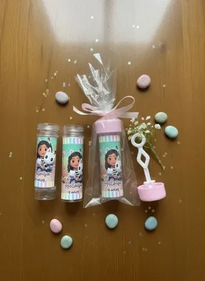 Bolha de Sabão - Casa Mágica da Gabby Personalizado - artesanato de Mi Papelaria Criativa
