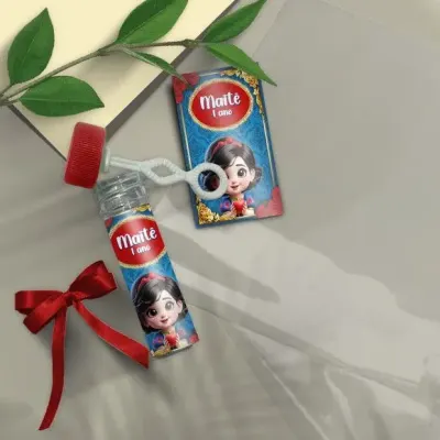 Bolha de Sabão - Branca de Neve Cute Personalizado - artesanato de Mi Papelaria Criativa
