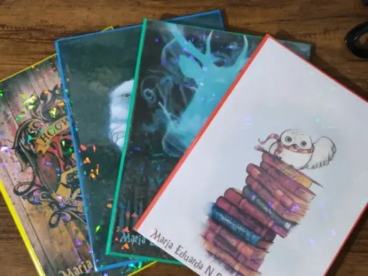 Caderno Capa Dura 1/4 Brochura 48fls - Harry Potter - artesanato de Emejhu Personalizados