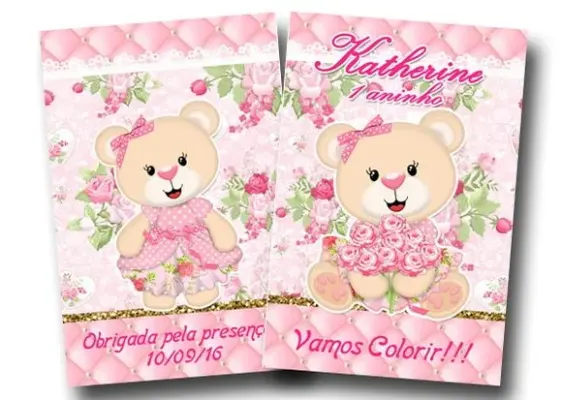 revista colorir ursa floral 14x10 - artesanato de PAPCRIE