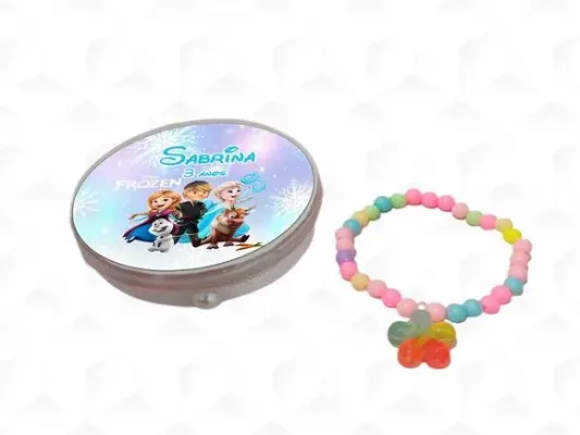 Latinha + Pulseira Frozen Cute Personalizada - artesanato de creativitybynina