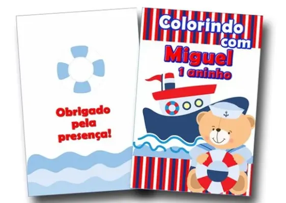 Revista Colorir Urso Marinheiro 14x10 - artesanato de PAPCRIE