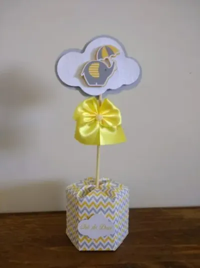 Centro de mesa elefantinho - artesanato de Fina Essência Papelaria Personalizada