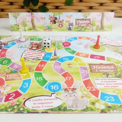 Jogo De Tabuleiro Infantil Plastificado Com Dado E 3 Peças Educativo JD Arte - artesanato de JD Arte