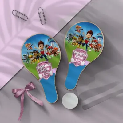 Raquete Ping Pong - Patrulha Canina Personalizada - artesanato de Mi Papelaria Criativa
