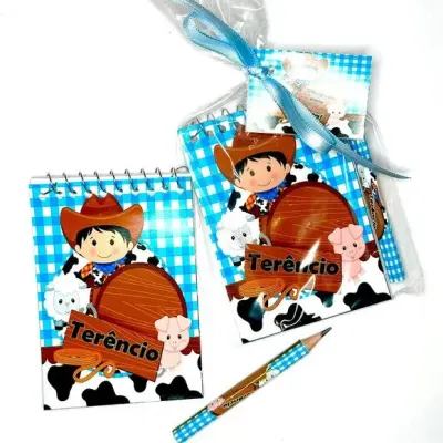 Bloquinho Fazendinha Personalizado - artesanato de Mi Papelaria Criativa