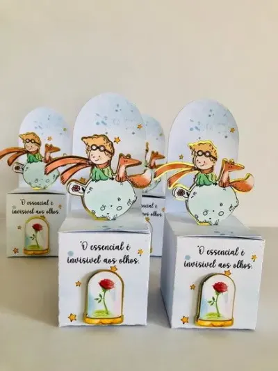 Caixa Cenário Pequeno Príncipe - artesanato de Fina Essência Papelaria Personalizada