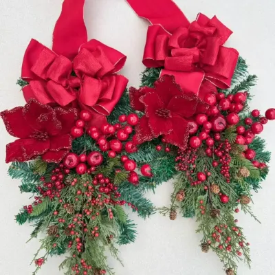Escapulário de Porta em Festão para Natal - artesanato de edeatelier