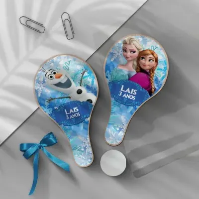 Raquete Ping Pong - Frozen Personalizada - artesanato de Mi Papelaria Criativa