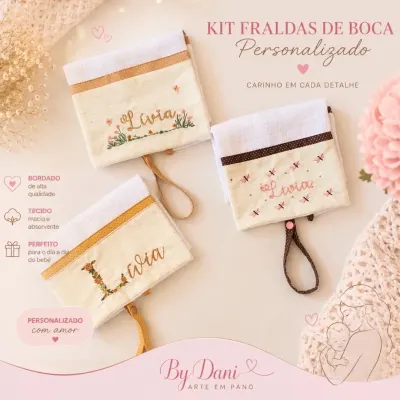 Kit Fralda de Boca - artesanato de Arte em Pano By Dani