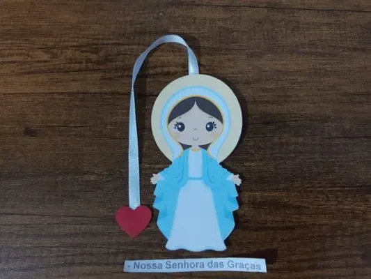 Marcador de Página 10 cm - Nossa Senhora das Graças - artesanato de Emejhu Personalizados