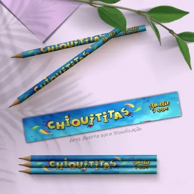 Lápis - Chiquititas Personalizado - artesanato de Mi Papelaria Criativa