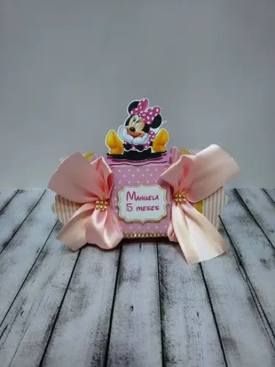 Caixa Bala Minnie Rosa - artesanato de Fina Essência Papelaria Personalizada