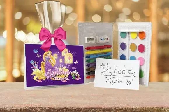 Estojo de Pintura Enrolados Personalizado - artesanato de Artmanha Lembrancinhas