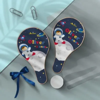 Raquete Ping Pong - Astronauta Personalizada - artesanato de Mi Papelaria Criativa