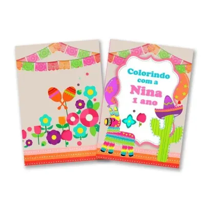 Festa Mexicana Revista para Colorir 14x10 - artesanato de PAPCRIE