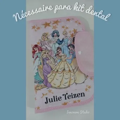 Necessaire para Kit Higiene - Princesas Aquarela - artesanato de Innovare Studio
