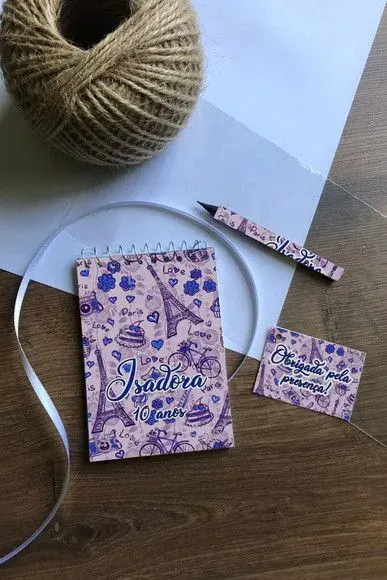 Bloquinho Paris Personalizado - artesanato de Mi Papelaria Criativa