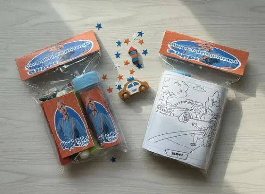 Kit Massinha + Giz + Bolha - Blippi Personalizado - artesanato de Mi Papelaria Criativa