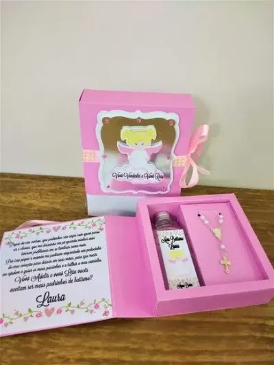 Lembrança Padrinhos de batismo - artesanato de Fina Essência Papelaria Personalizada