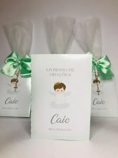 Livro de Orações Luxo com Foto para Batismo - artesanato de Fina Essência Papelaria Personalizada