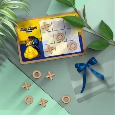 Jogo da Velha - Bela e a Fera Personalizado - artesanato de Mi Papelaria Criativa