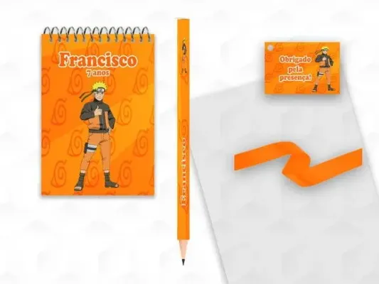 Bloquinho com Lápis Naruto Personalizado - artesanato de creativitybynina