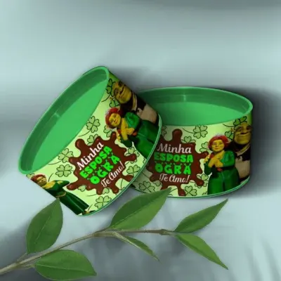 Tubo Lata - Sherek Personalizada - artesanato de Mi Papelaria Criativa