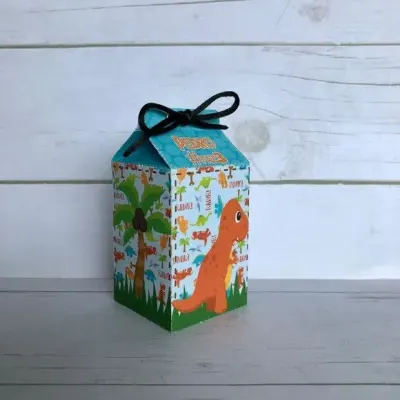 Mini Caixa Milk Dinossauros - artesanato de Fina Essência Papelaria Personalizada