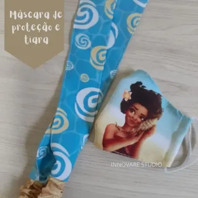KIT MÁSCARA DE PROTEÇÃO E FAIXA DE CABELO - artesanato de Innovare Studio