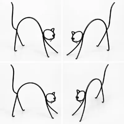 gatinho assustado - artesanato de AmorimArteferro