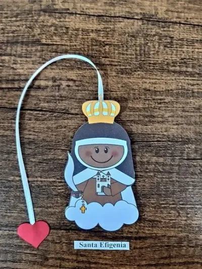 Marcador de Página 10 cm - Santa Efigênia - artesanato de Emejhu Personalizados