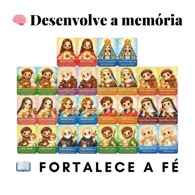 Jogo da Memória Católico Infantil Santos Educativo JD Arte - artesanato de JD Arte