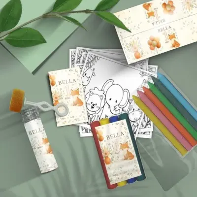 Kit Massinha + Giz + Bolha - Raposinha Personalizado - artesanato de Mi Papelaria Criativa