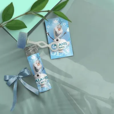 Bolha de Sabão - Olaf Personalizado - artesanato de Mi Papelaria Criativa