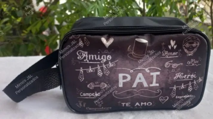 Bolsa Necessaire Personalizada com Alça do Papai - artesanato de Mimo's J&L Personalizados