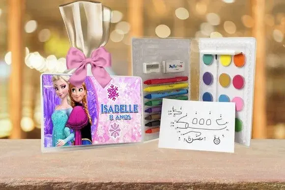 Estojo de Pintura Frozen Personalizado - artesanato de Artmanha Lembrancinhas