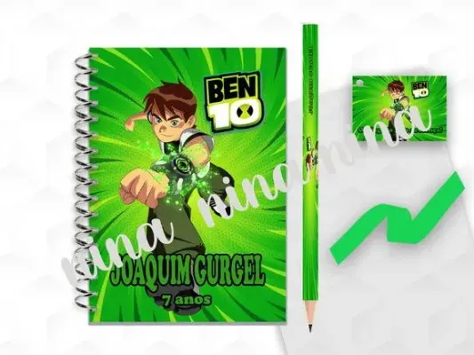 Bloquinho G+lapis Ben 10 Personalizado - artesanato de creativitybynina