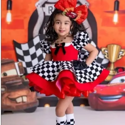 Vestido Infantil Piloto Carros