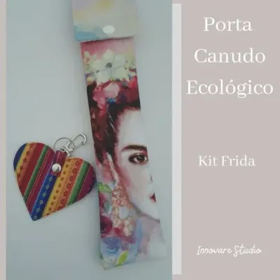 Kit chaveiro + Porta canudo ecológico - artesanato de Innovare Studio