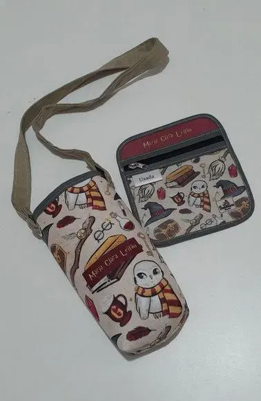 KIT Harry Potter- porta garrafa e porta máscaras - artesanato de Innovare Studio