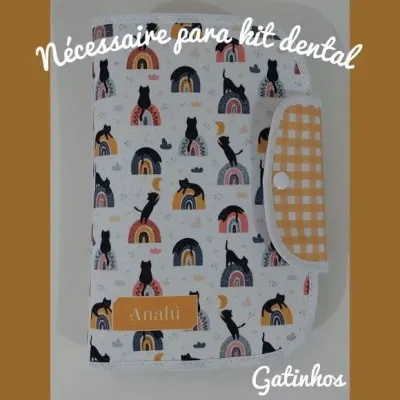 Necessaire para Kit Higiene - Gatinho - artesanato de Innovare Studio