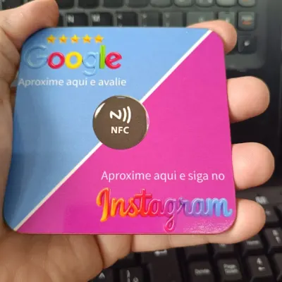 Placa Nfc dupla - Instagram + Google (apenas NFC) - artesanato de PrimeBox