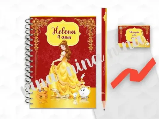 Bloquinho G+lapis Bela Personalizado - artesanato de creativitybynina