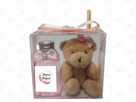 Aromatizador com Ursinha Personalizada - artesanato de creativitybynina