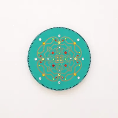 Mandala Indiana Colorida - artesanato de Estudio Bananeira